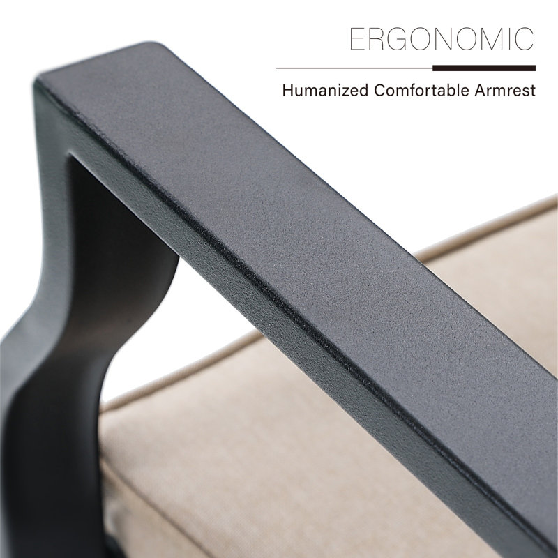 Lark Manor Mcgahan Metal Outdoor Dining Armchair with Cushion & Reviews